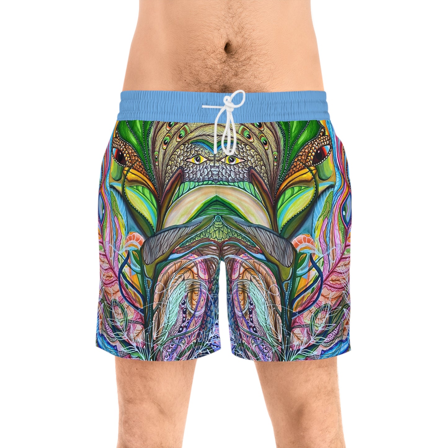 "Agua Fresca" Men's Mid-Length Swim Shorts (AOP)