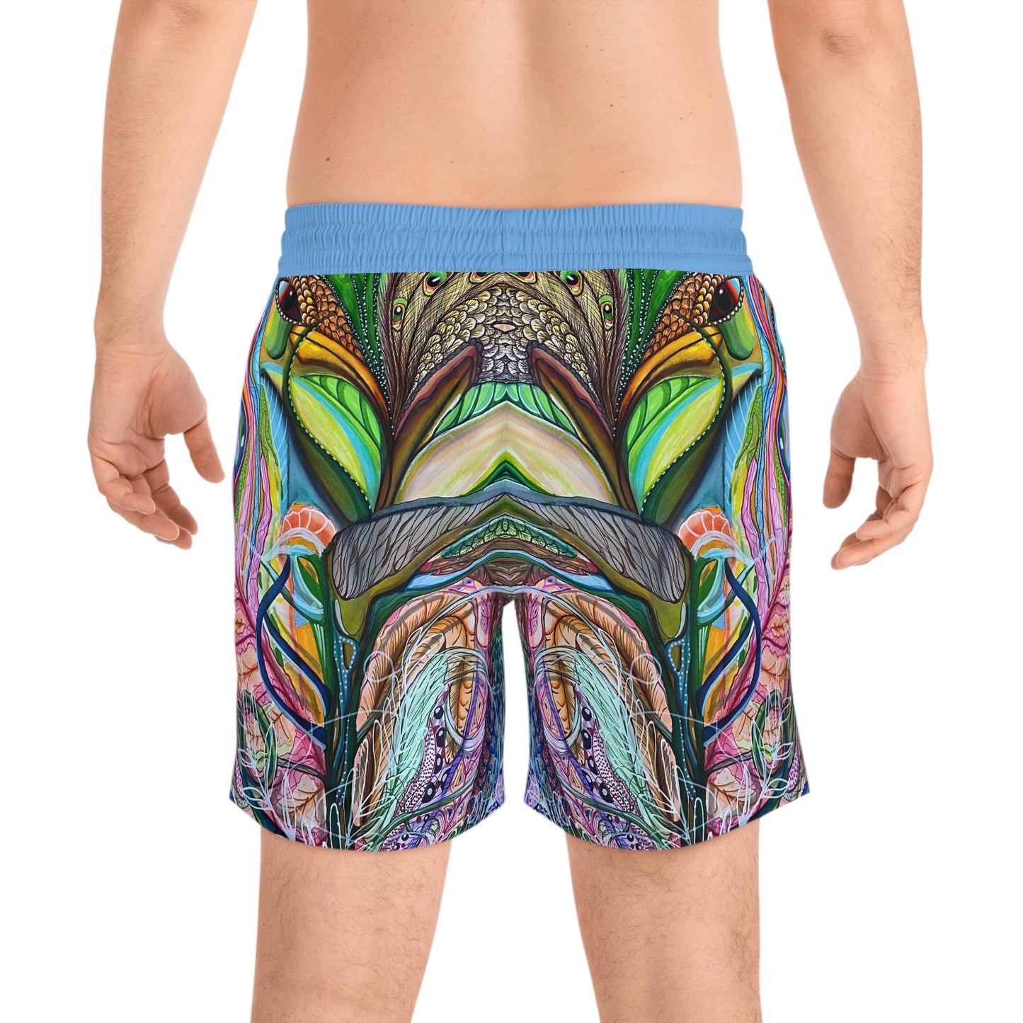 "Agua Fresca" Men's Mid-Length Swim Shorts (AOP)
