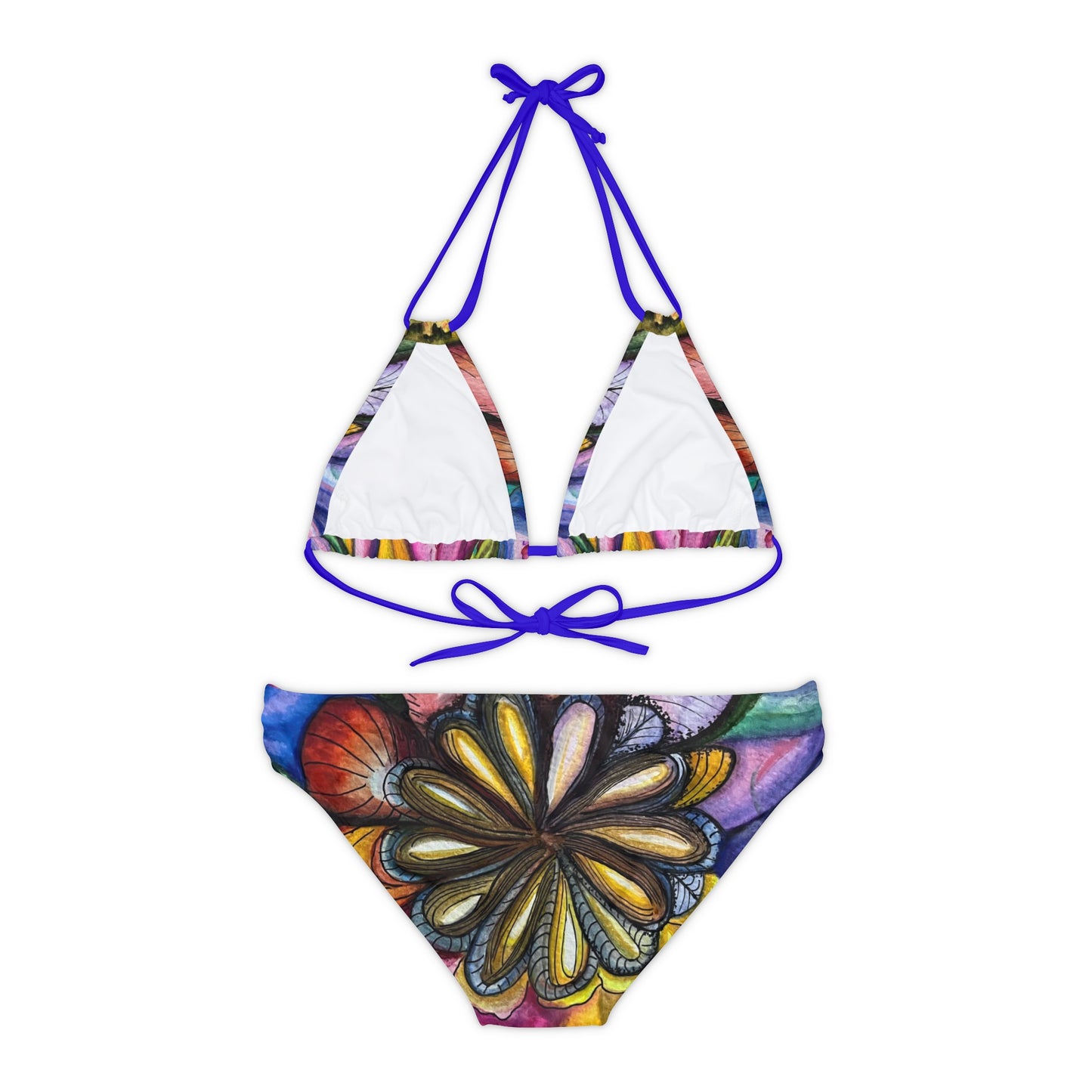 ""Flores y Colores" Strappy Bikini Set (AOP)