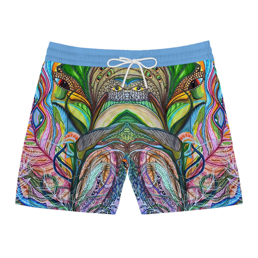 "Agua Fresca" Men's Mid-Length Swim Shorts (AOP)