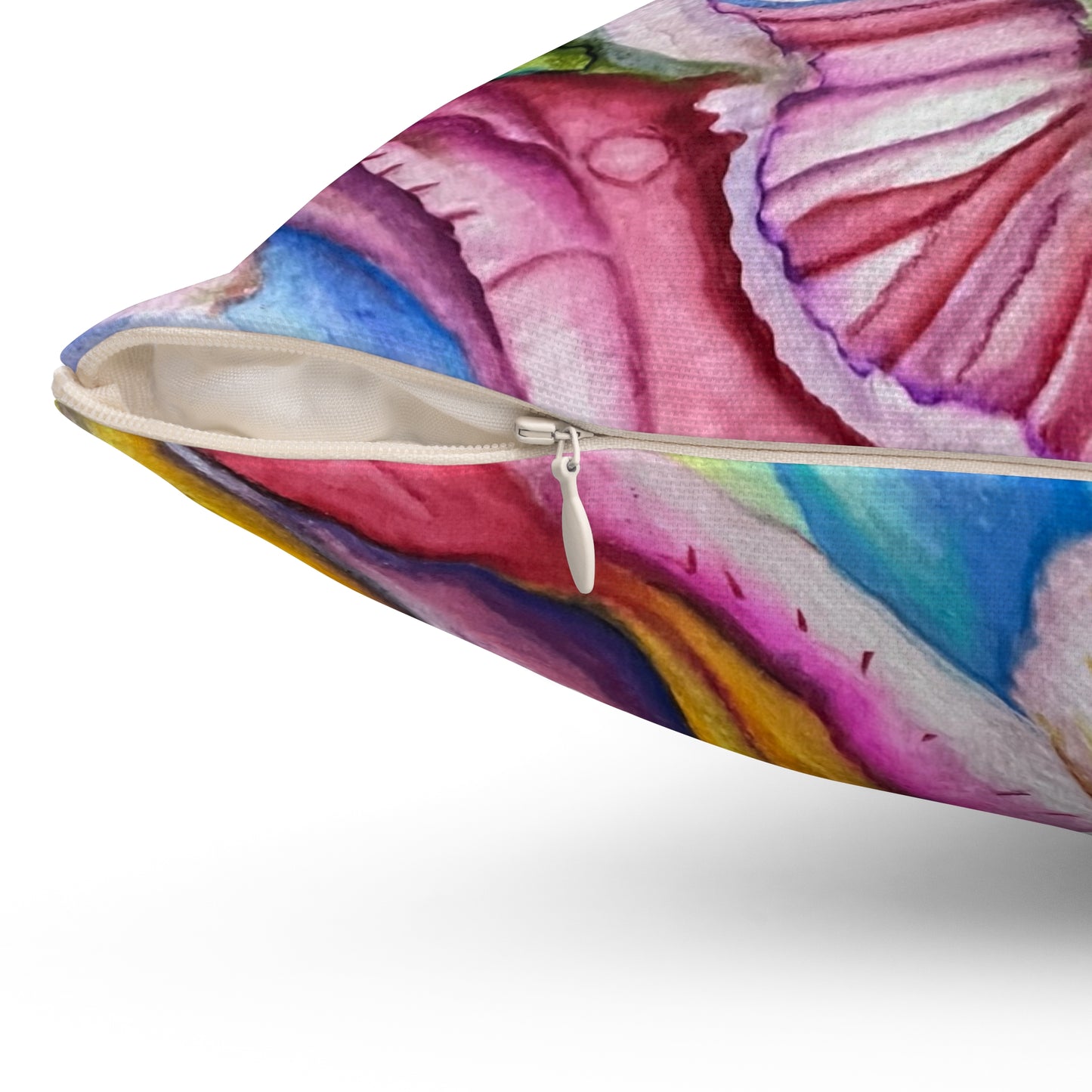 "Flores y Colores" Spun Polyester Square Pillow