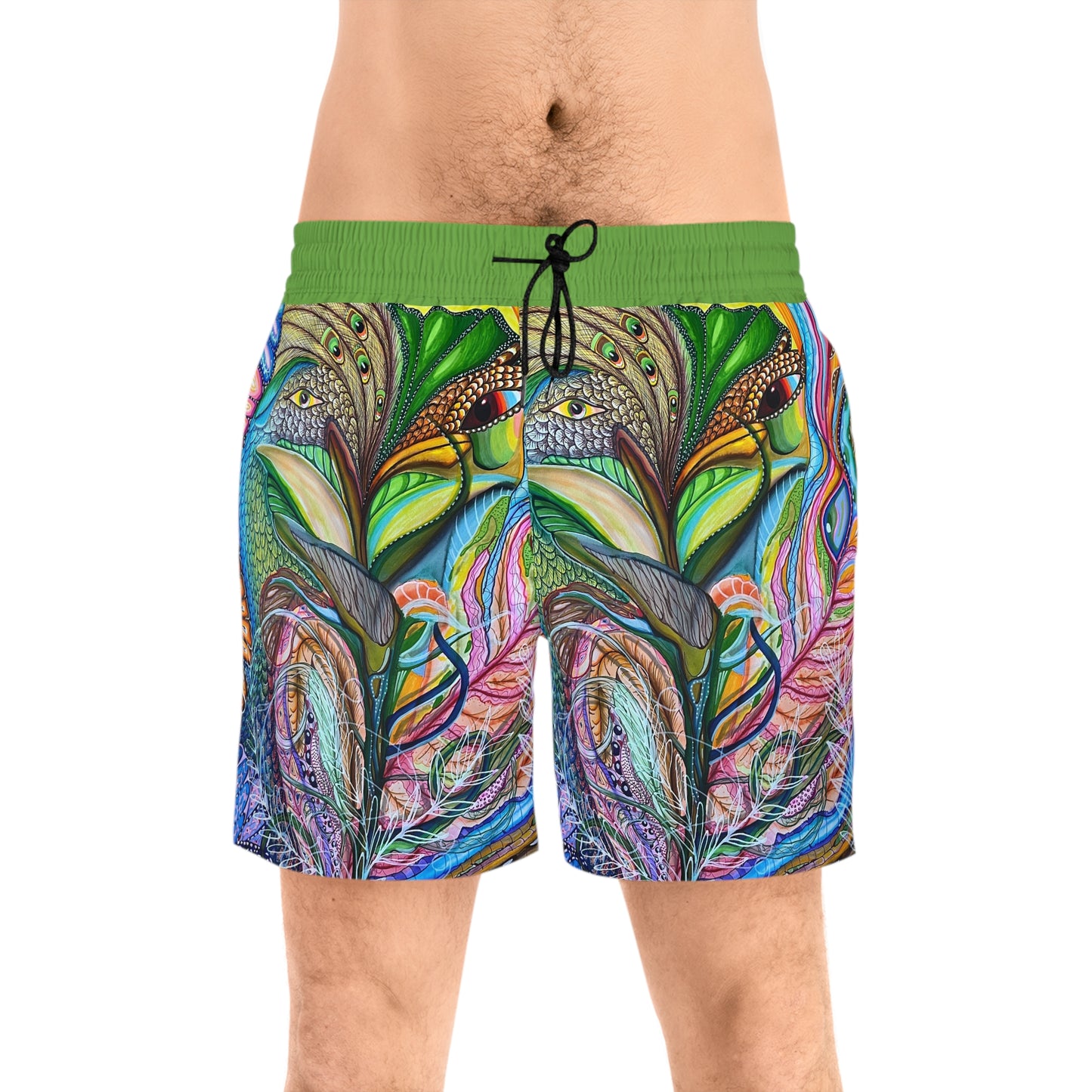 "Agua Fresca" Men's Mid-Length Swim Shorts (AOP)