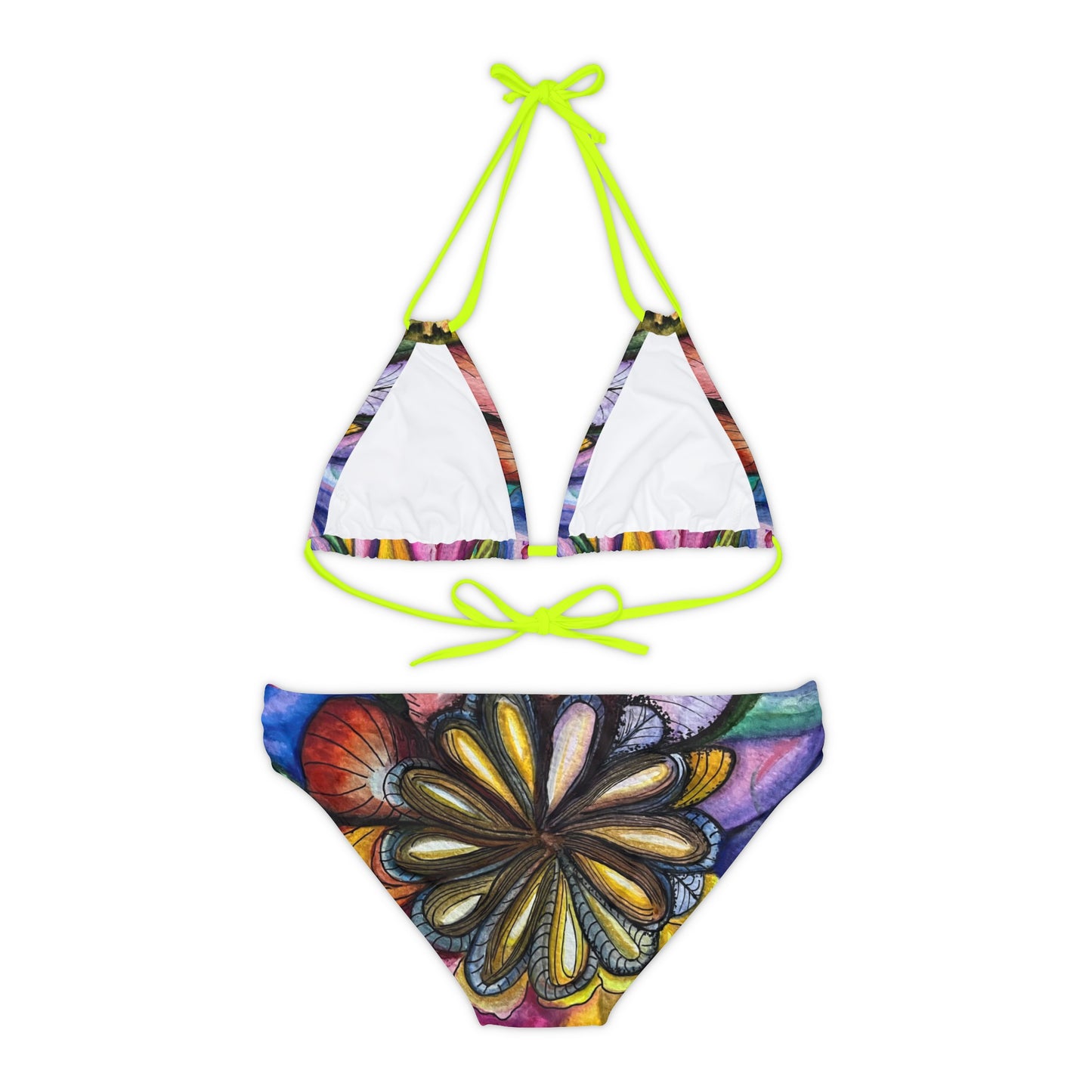 ""Flores y Colores" Strappy Bikini Set (AOP)