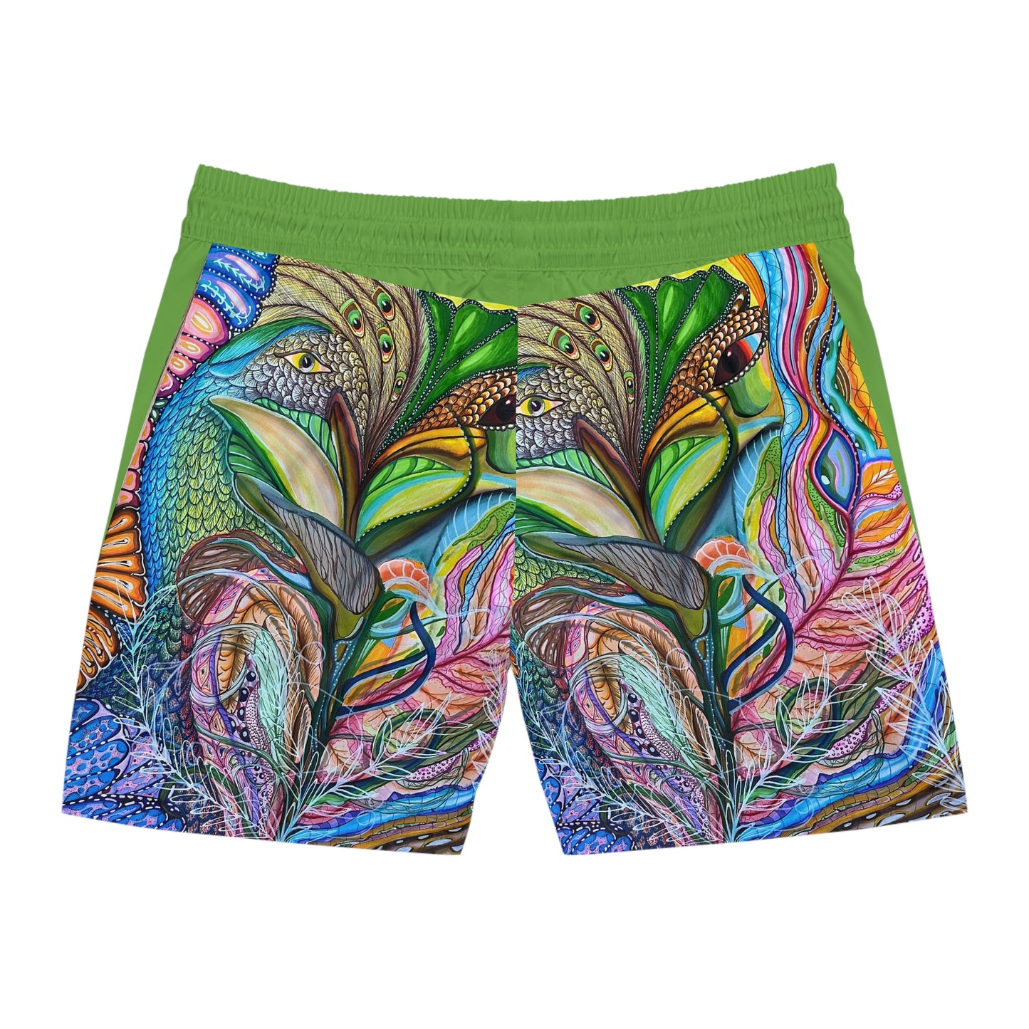 "Agua Fresca" Men's Mid-Length Swim Shorts (AOP)