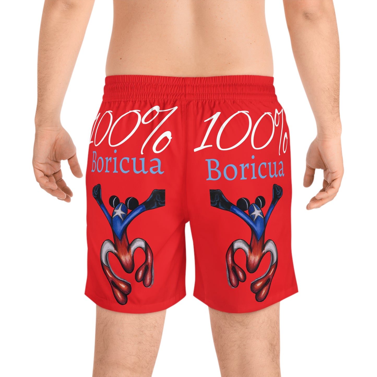 "Wepa Coqui" Men's Mid-Length Swim Shorts (AOP)