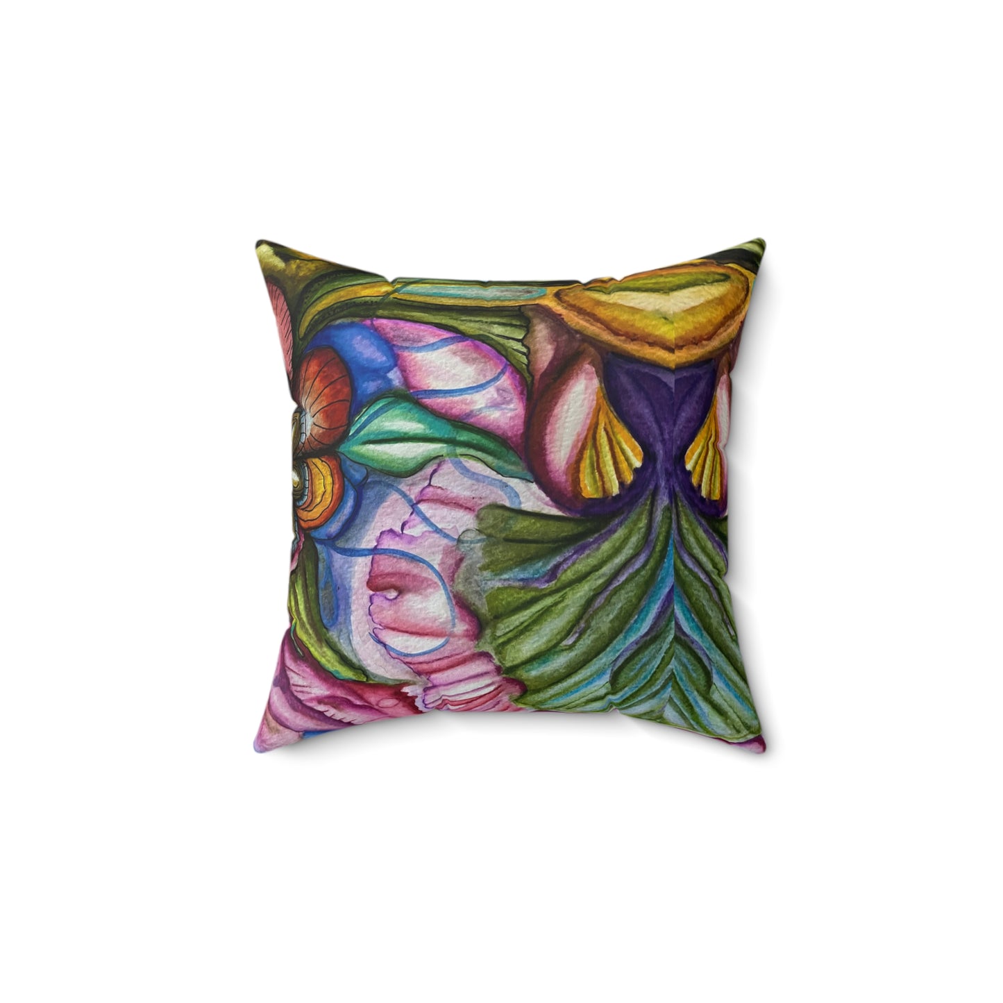 "Flores y Colores" Spun Polyester Square Pillow