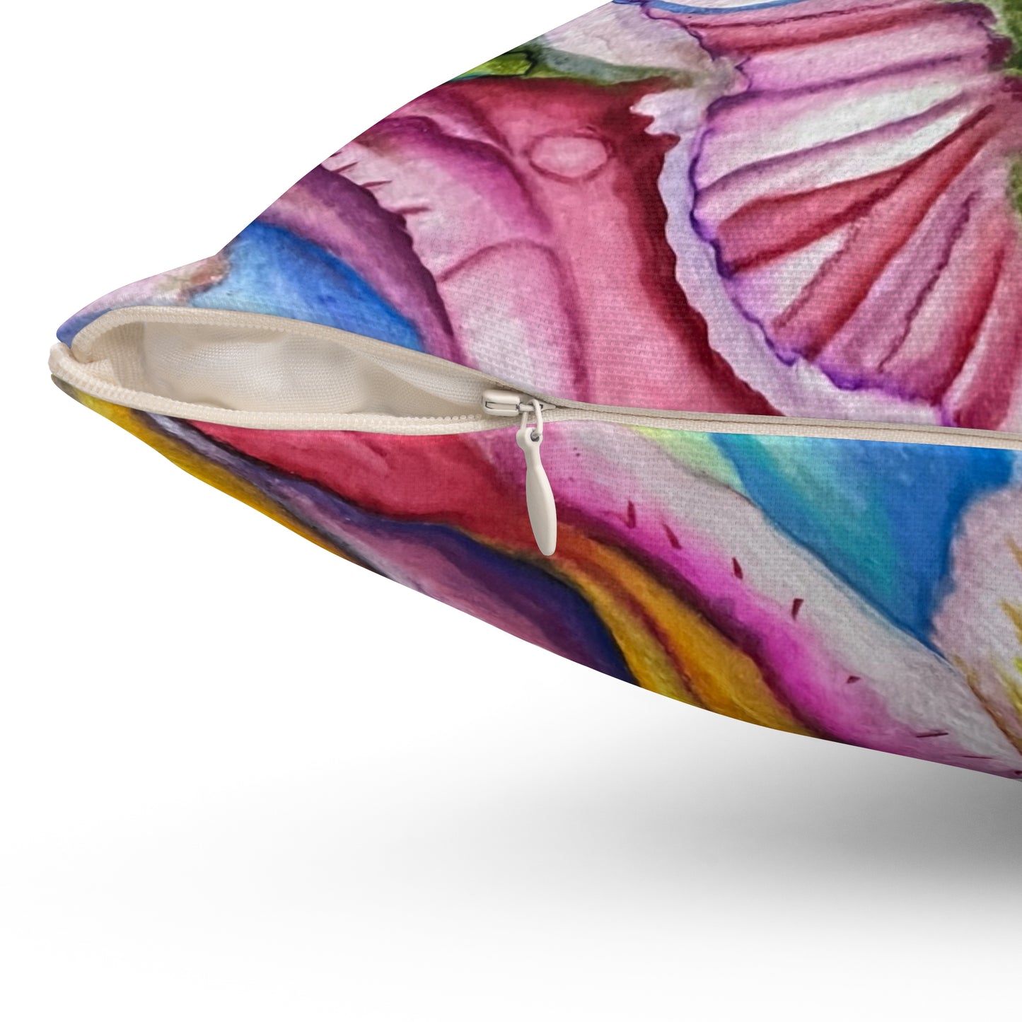 "Flores y Colores" Spun Polyester Square Pillow