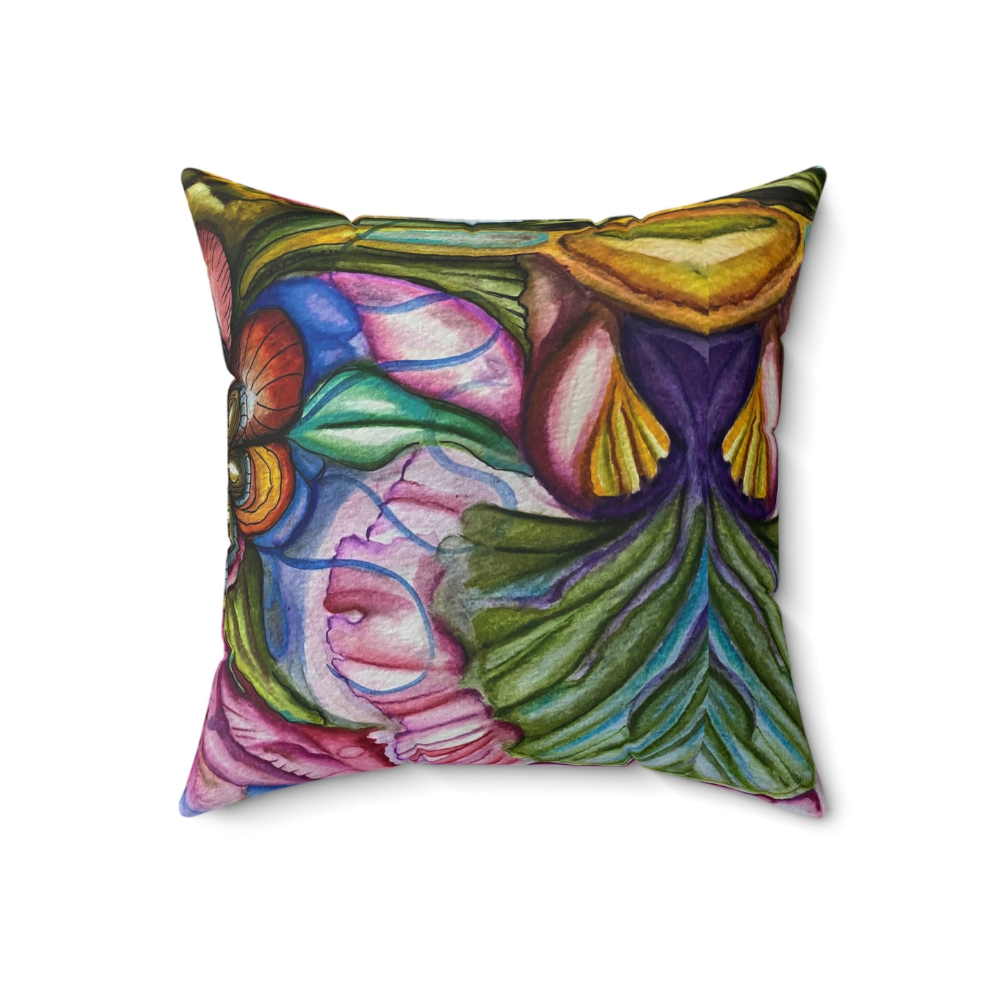 "Flores y Colores" Spun Polyester Square Pillow