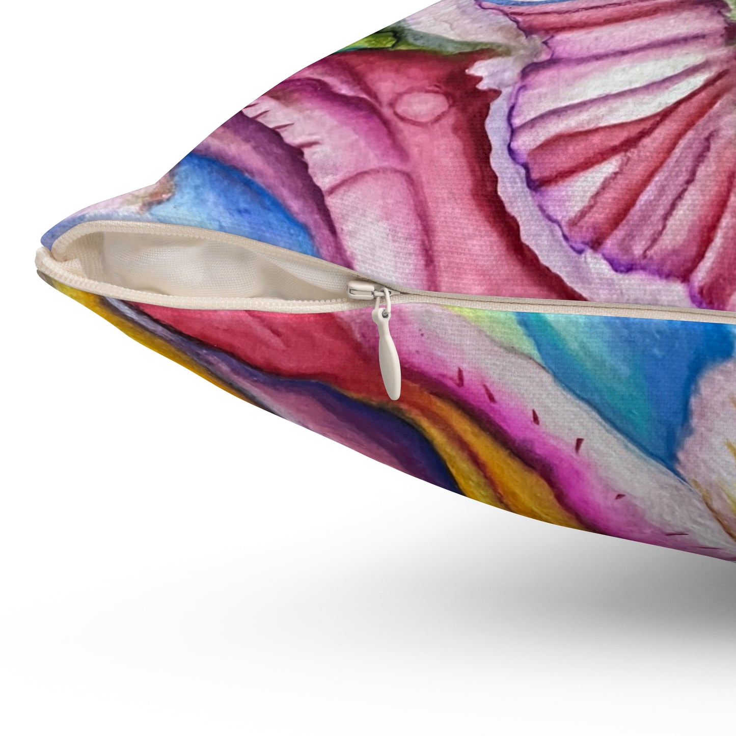 "Flores y Colores" Spun Polyester Square Pillow