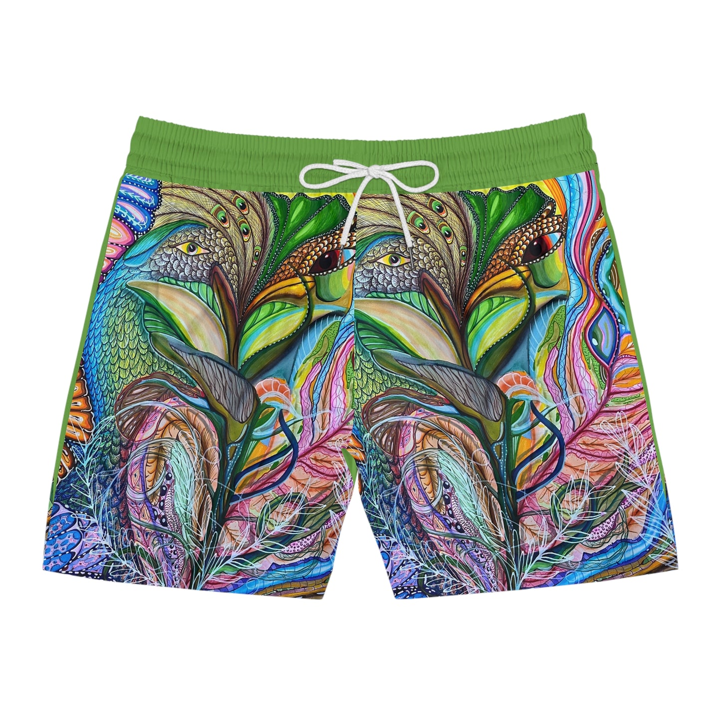 "Agua Fresca" Men's Mid-Length Swim Shorts (AOP)