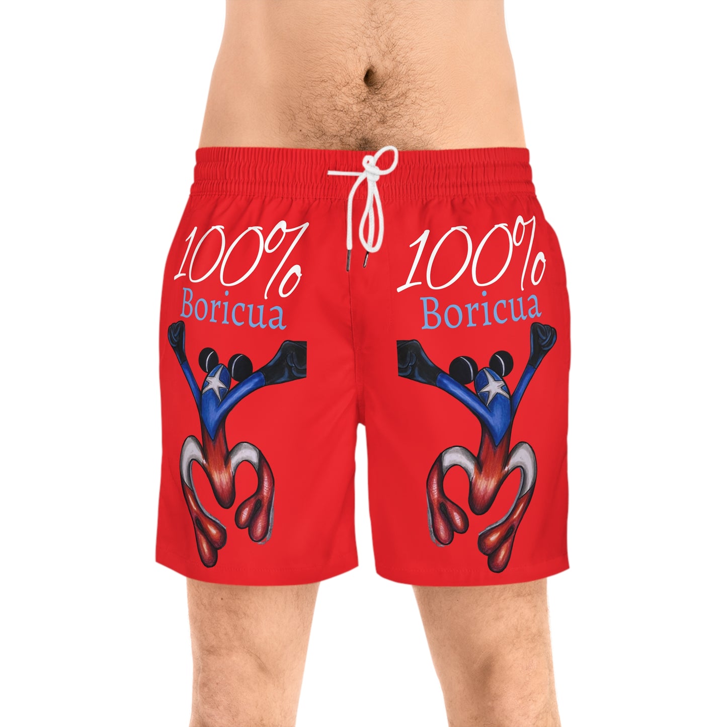 "Wepa Coqui" Men's Mid-Length Swim Shorts (AOP)