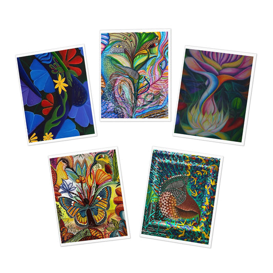 Boricreates Vibrant Eco-feminism Greeting Cards – 5-Pack Assorted Note Cards